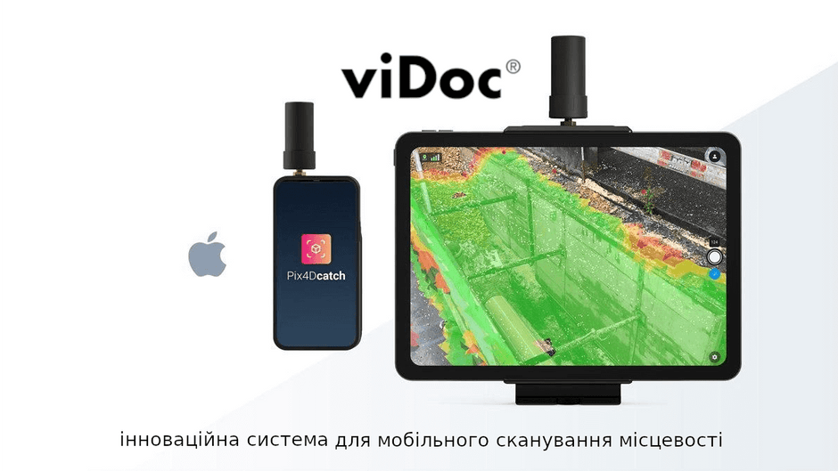 Capturing the terrain using the ViDoc module and an iPhone or iPad.