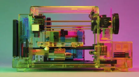 Professional desktop 3D printer with transparent acrylic frame for additive manufacturing, rapid prototyping and 3D printing