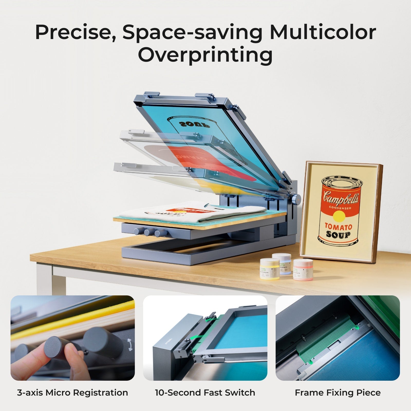 xTool Screen Printer: 1st Screen Printing Solution with Laser - Basic Kit / For P/F/S/D Series