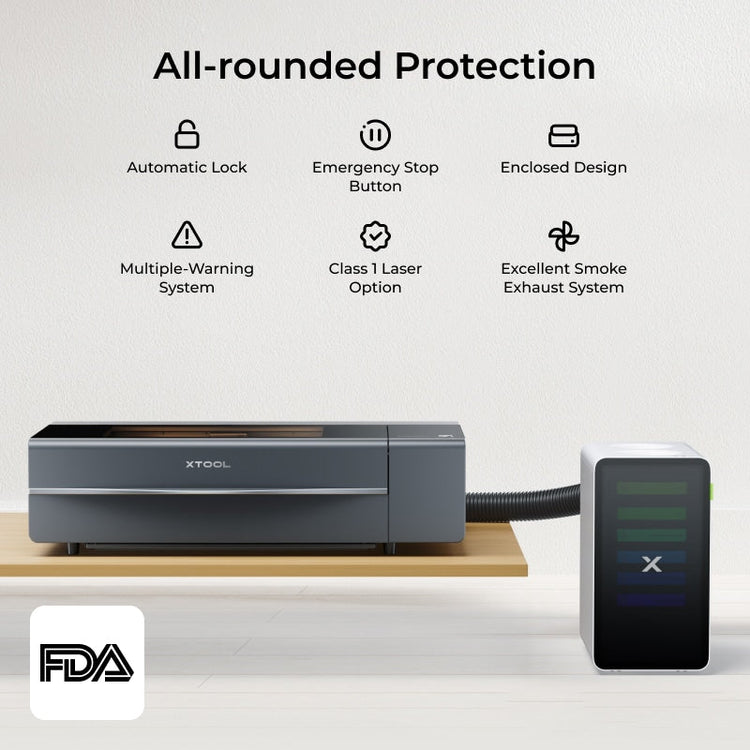 xTool P2S 55W Desktop CO2 Laser Cutter for Education - Educational Essentials Kit