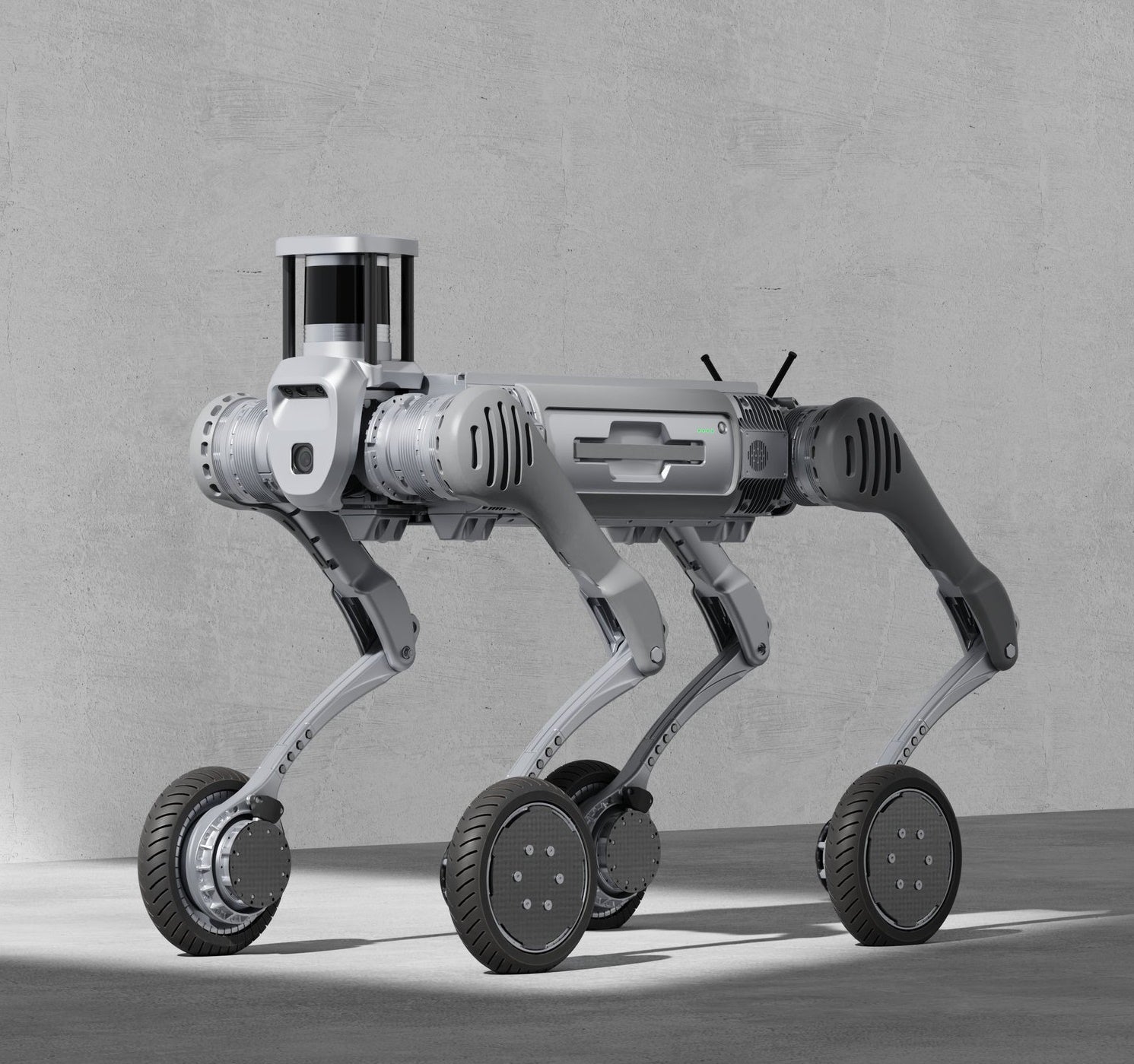 Unitree B2-W Industry Grade Quadruped Robot Dog with Wheels Basic B2-W Kit with Battery, Navigation Kit