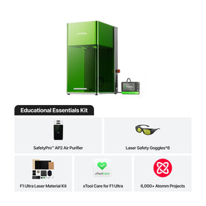 xTool F1 Ultra 20W Fiber & Diode Dual Laser Engraver for Education - xTool F1 Ultra Educational Essentials Kit