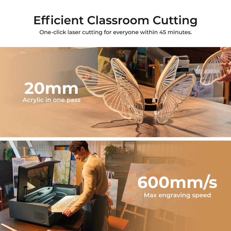 xTool P2S 55W Desktop CO2 Laser Cutter for Education - Educational Essentials Kit