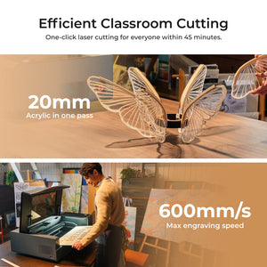 xTool P2S 55W Desktop CO2 Laser Cutter for Education - Educational Essentials Kit
