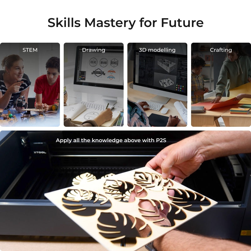 xTool P2S 55W Desktop CO2 Laser Cutter for Education - Educational Essentials Kit
