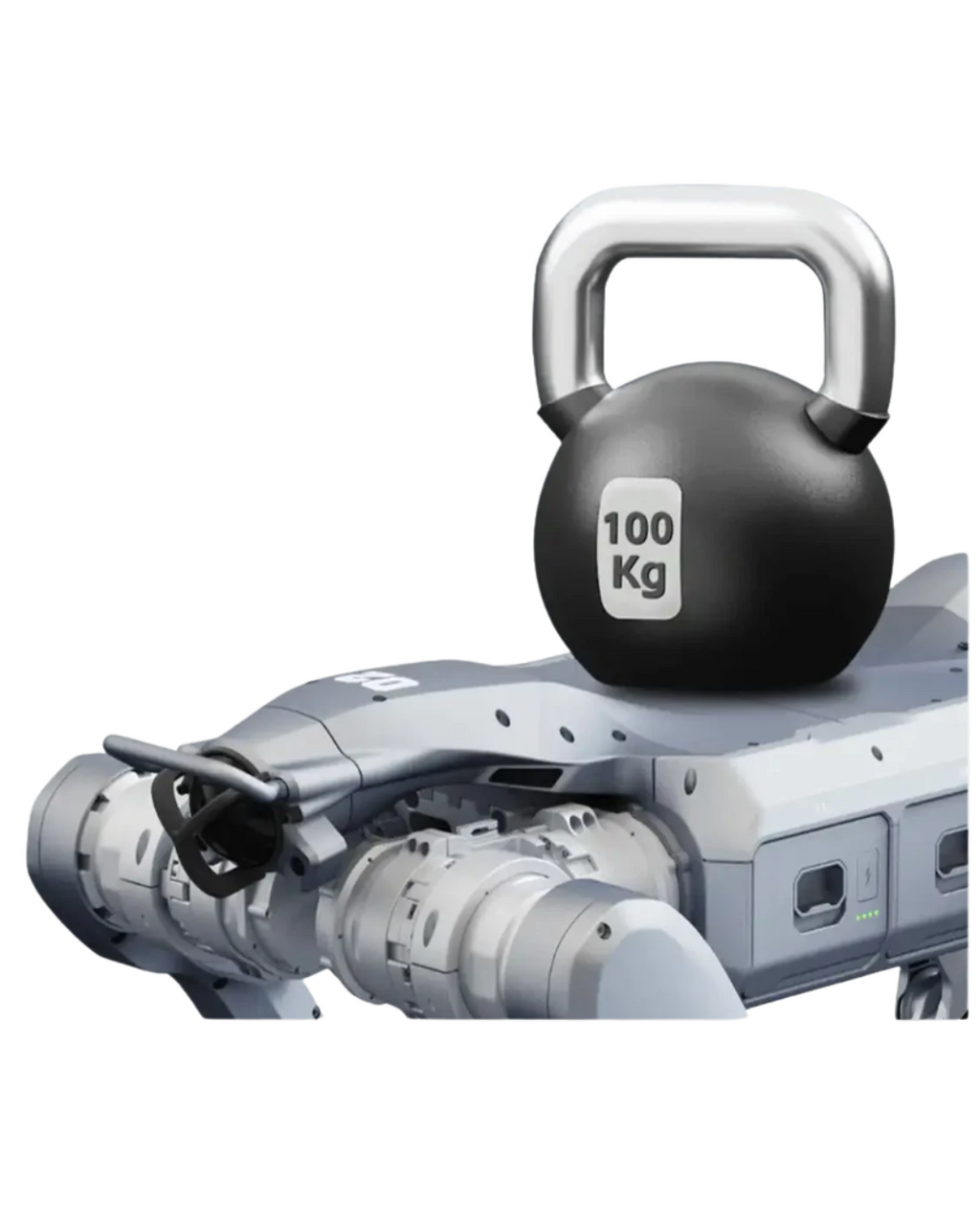 100 kg kettlebell on a robot dog