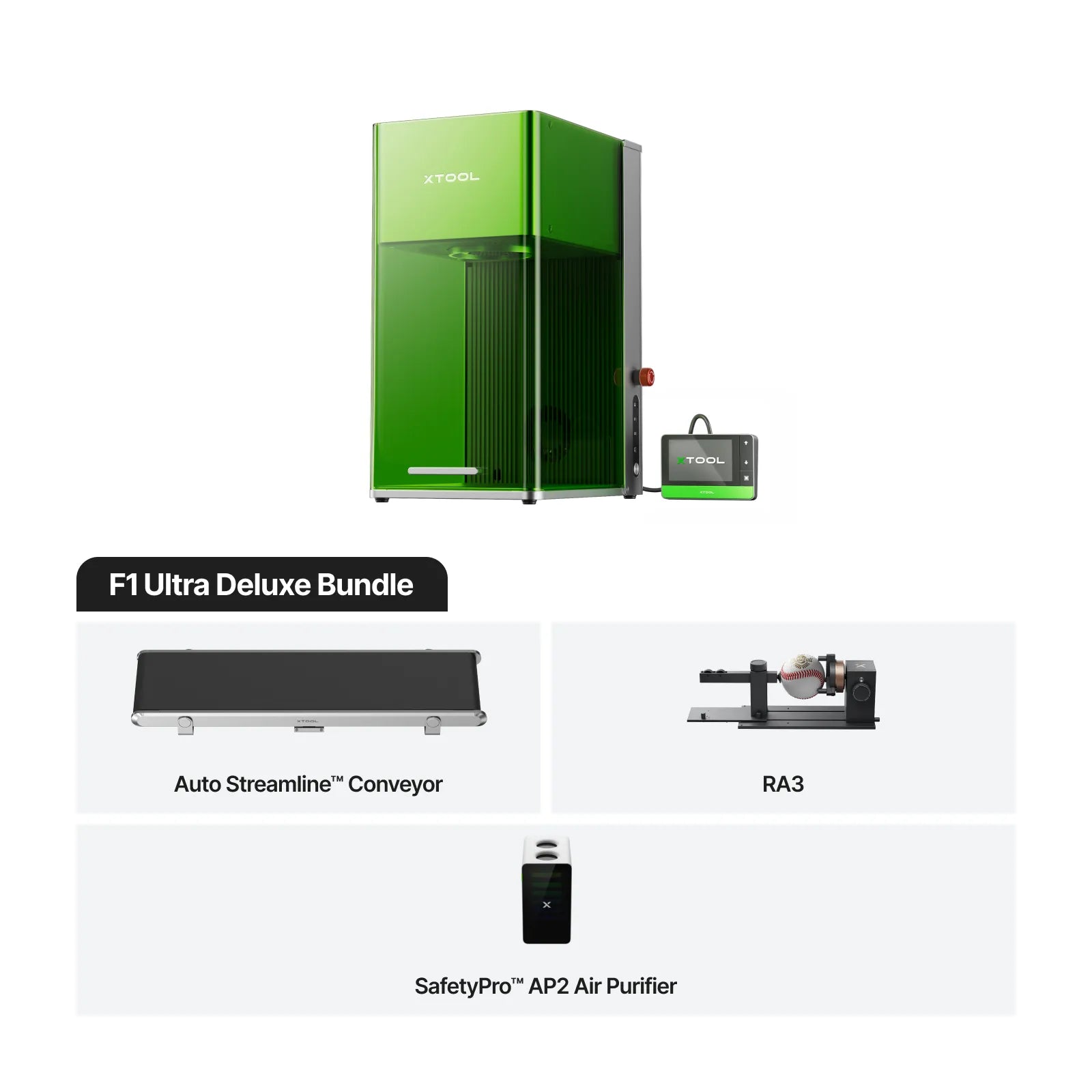 xTool F1 Ultra 20W Fiber & Diode Dual Laser Engraver - F1 Ultra Deluxe Bundle