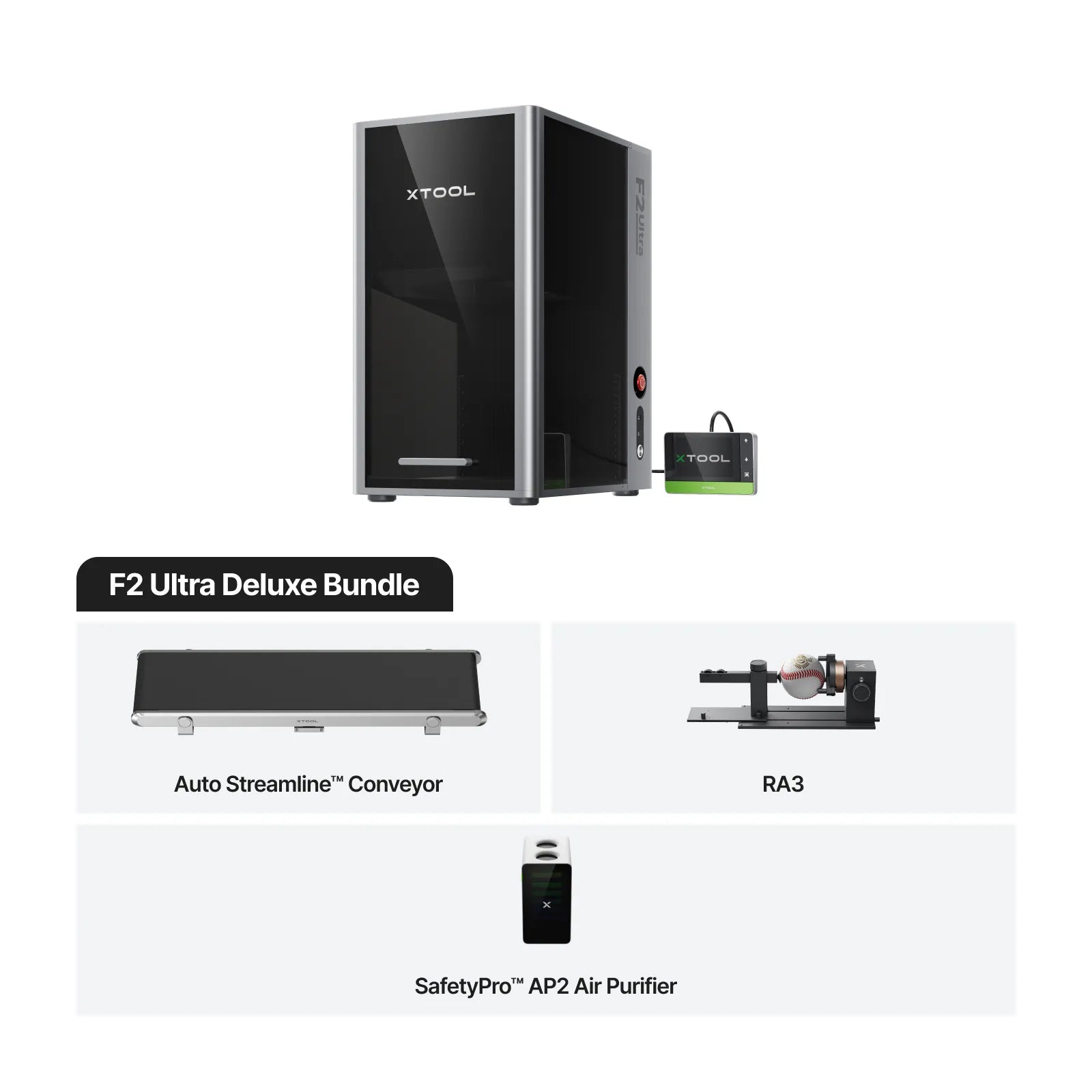 xTool F2 Ultra 60W MOPA & 40W Diode Dual Laser Engraver - Dual Laser (60W MOPA & 40W Diode) / F2 Ultra Deluxe Bundle