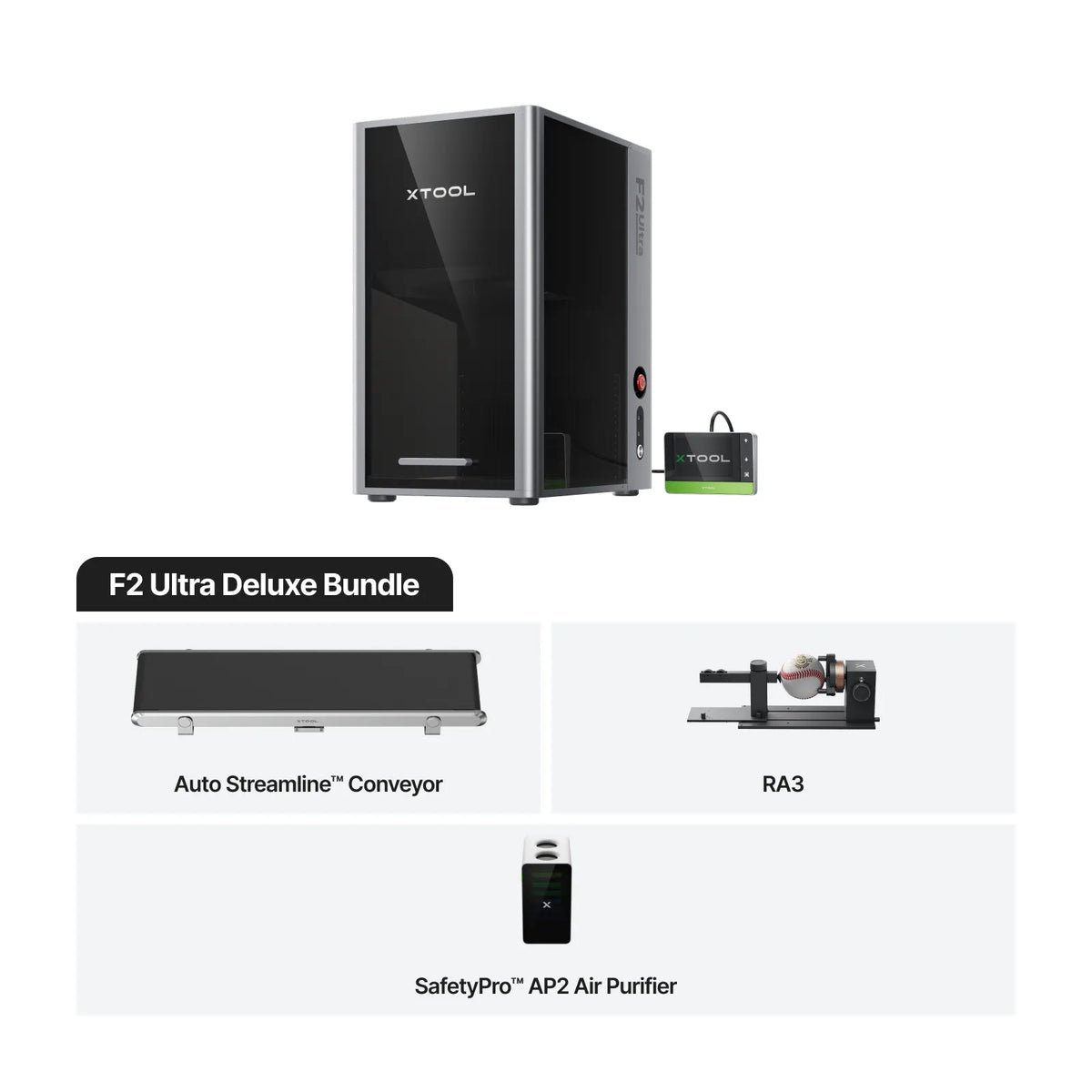 xTool F2 Ultra 60W MOPA & 40W Diode Dual Laser Engraver - Dual Laser (60W MOPA & 40W Diode) / F2 Ultra Deluxe Bundle