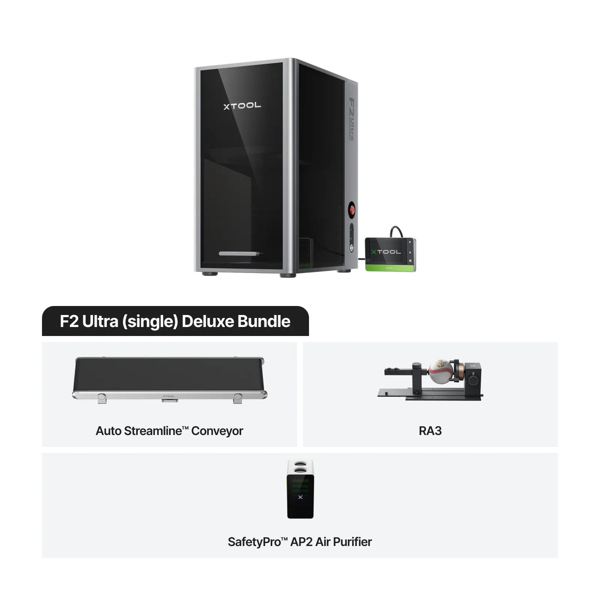 xTool F2 Ultra 60W MOPA & 40W Diode Dual Laser Engraver - Single Laser (60W MOPA Only) / F2 Ultra (MOPA Only) Deluxe Bundle
