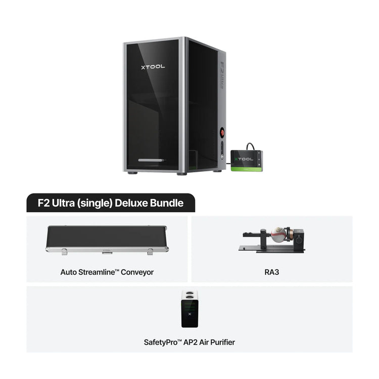 xTool F2 Ultra 60W MOPA & 40W Diode Dual Laser Engraver - Single Laser (60W MOPA Only) / F2 Ultra (MOPA Only) Deluxe Bundle