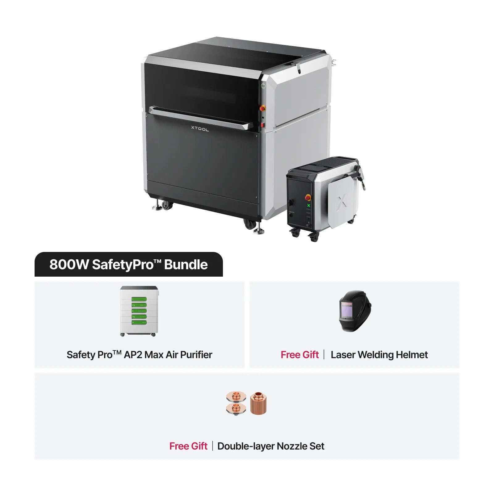 xTool MetalFab Laser Welder/ CNC Cutter - 800W / 800W SafetyPro™ Bundle