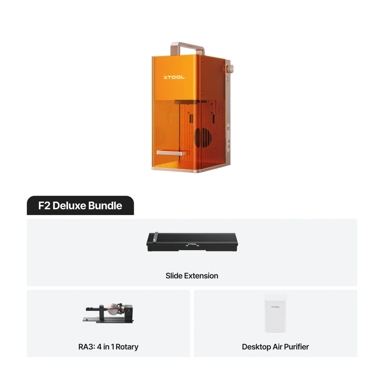 xTool F2 5W IR & 15W Diode Portable Dual Laser Engraver - F2 Deluxe Bundle