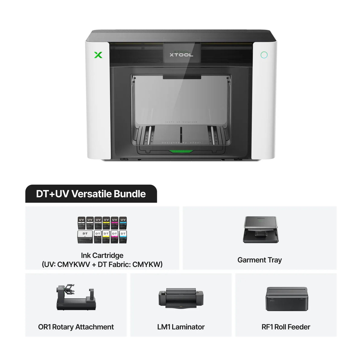 xTool O1 Omni Printer: The World’s First 4-in-1 Omni Printer - DT+UV / DT+UV Versatile Bundle