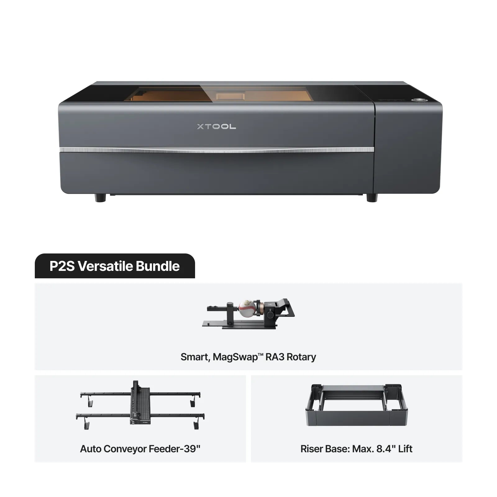 xTool P2S 55W Desktop CO2 Laser Cutter - P2S Versatile Bundle