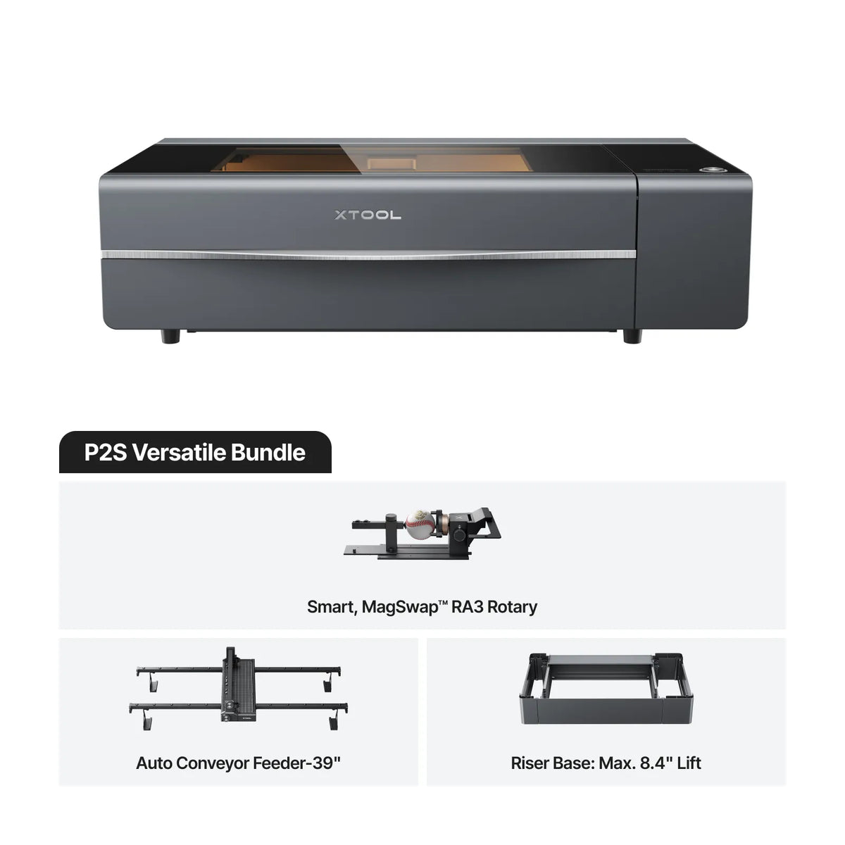 xTool P2S 55W Desktop CO2 Laser Cutter - P2S Versatile Bundle