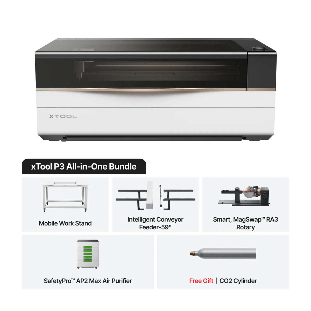xTool P3 80W Flagship CO2 Laser Cutter with Intelligent Automation - P3 All-in-one Bundle