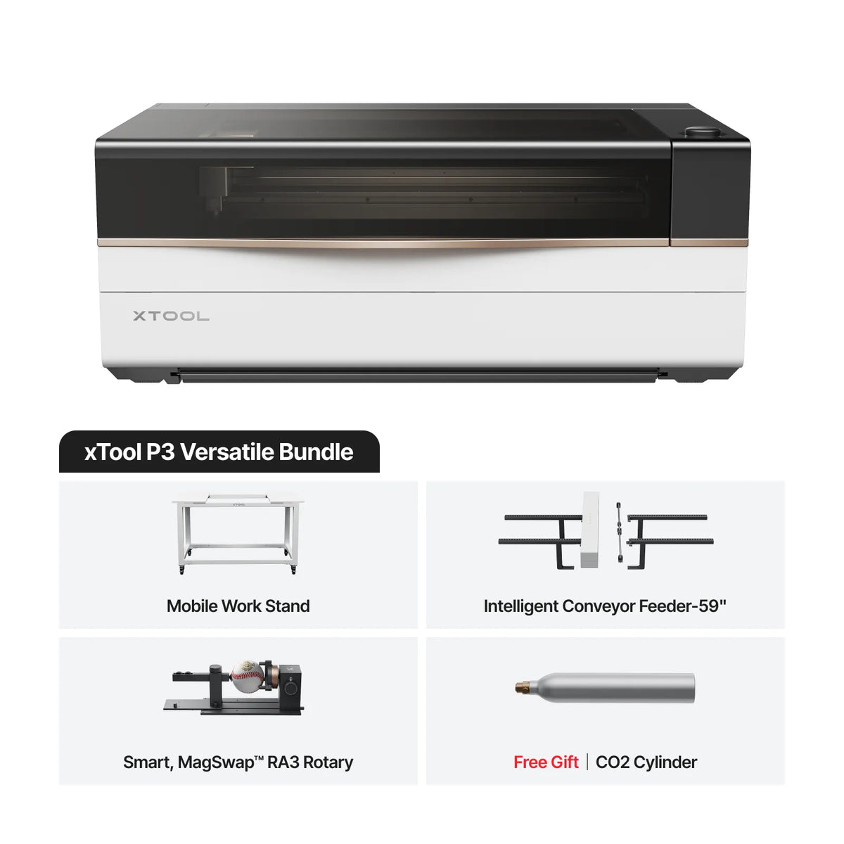 xTool P3 80W Flagship CO2 Laser Cutter with Intelligent Automation - P3 Versatile Bundle