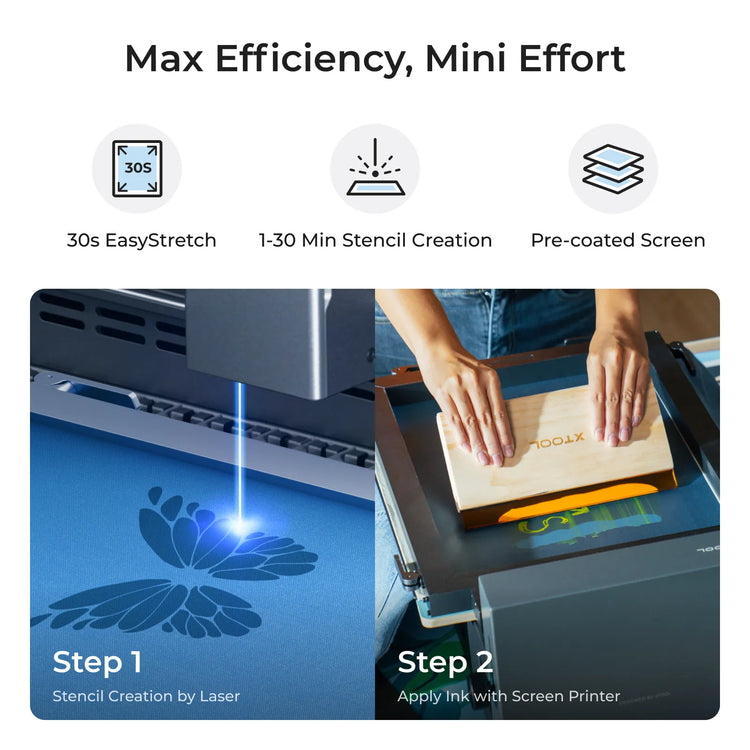 xTool Screen Printer: 1st Screen Printing Solution with Laser - Basic Kit / For M Series